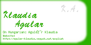 klaudia agular business card